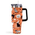 thumbnail image 1 of 40 Oz Halloween Cat Tumbler With Handle and Straw, Cute Black Cats Stainless Steel Double Walled Vacuum Insulated Cup, 1 of 8
