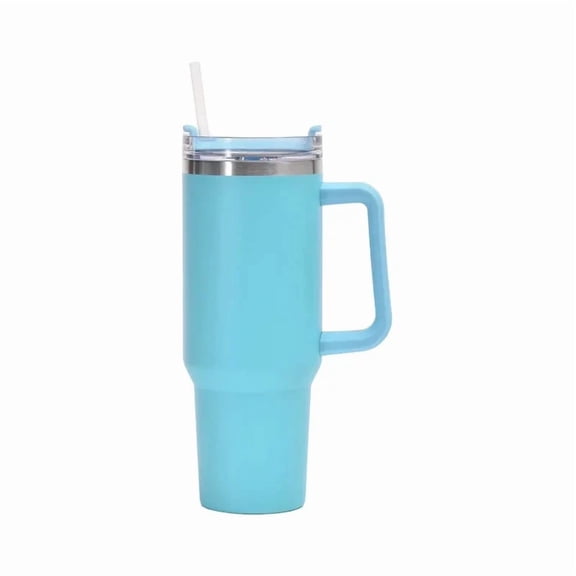 40 Oz Insulated Hot/Cold Mug With Handle, Lid, And Straw