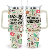 40 Oz Medical Assistant Tumbler - Stainless Steel Insulated Travel Cup with Handle & Lid | Perfect CMA Gift for Medical Assistant Week, Appreciation (Men & Women)