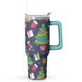 thumbnail image 1 of 40 Oz Merry Christmas Plaid Tumbler With Handle, Coffee Travel Cup, Holiday Presents, 1 of 4