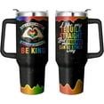 thumbnail image 1 of Rainbow Pride Flag Tumbler, Retro Be You Travel Mug, Gay Pride Cups Lesbian Gifts for Women Men, 40 Oz Stainless Steel Tumbler With Handle & Straw, LGBTQ Awareness Month Gifts, 1 of 6