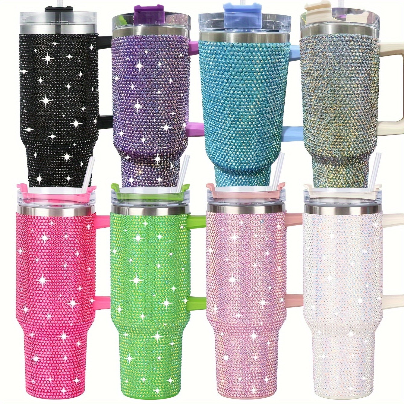 40 Oz Sparkly Rhinestone Tumbler  Double Wall Stainless Mug with ...