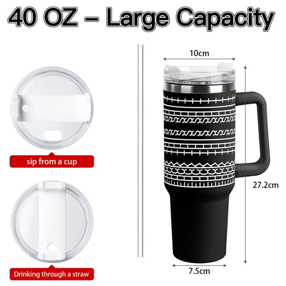 40 Oz Stainless Steel Hidden Message Tumbler Cup with Handle and Straw for Women Men Valentine's Day Birthday Gifts Set, Keep Cold, Hot & Ice, Flasks funny Tumbler Drinkware Tea Iced , Sarcastic Des