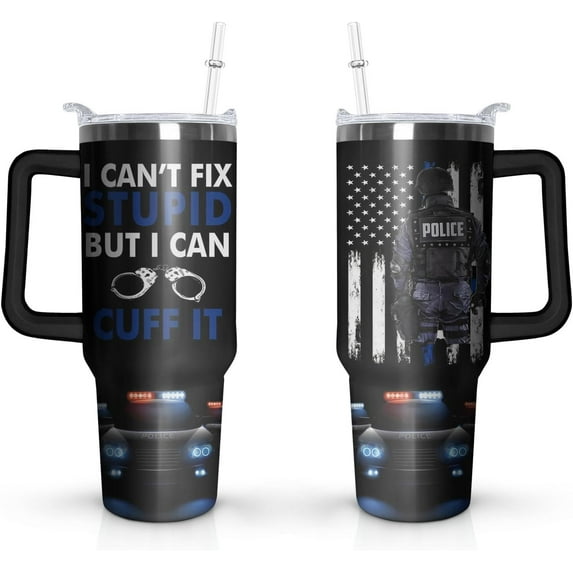 40 Oz Tumbler with Handle and Straw, Double Wall Coffee Travel Mug Spill Proof Leak Proof, Reusable Insulated Water Bottle 40 Oz, Stainless Steel Cup with Handle and Straw Gifts for Women