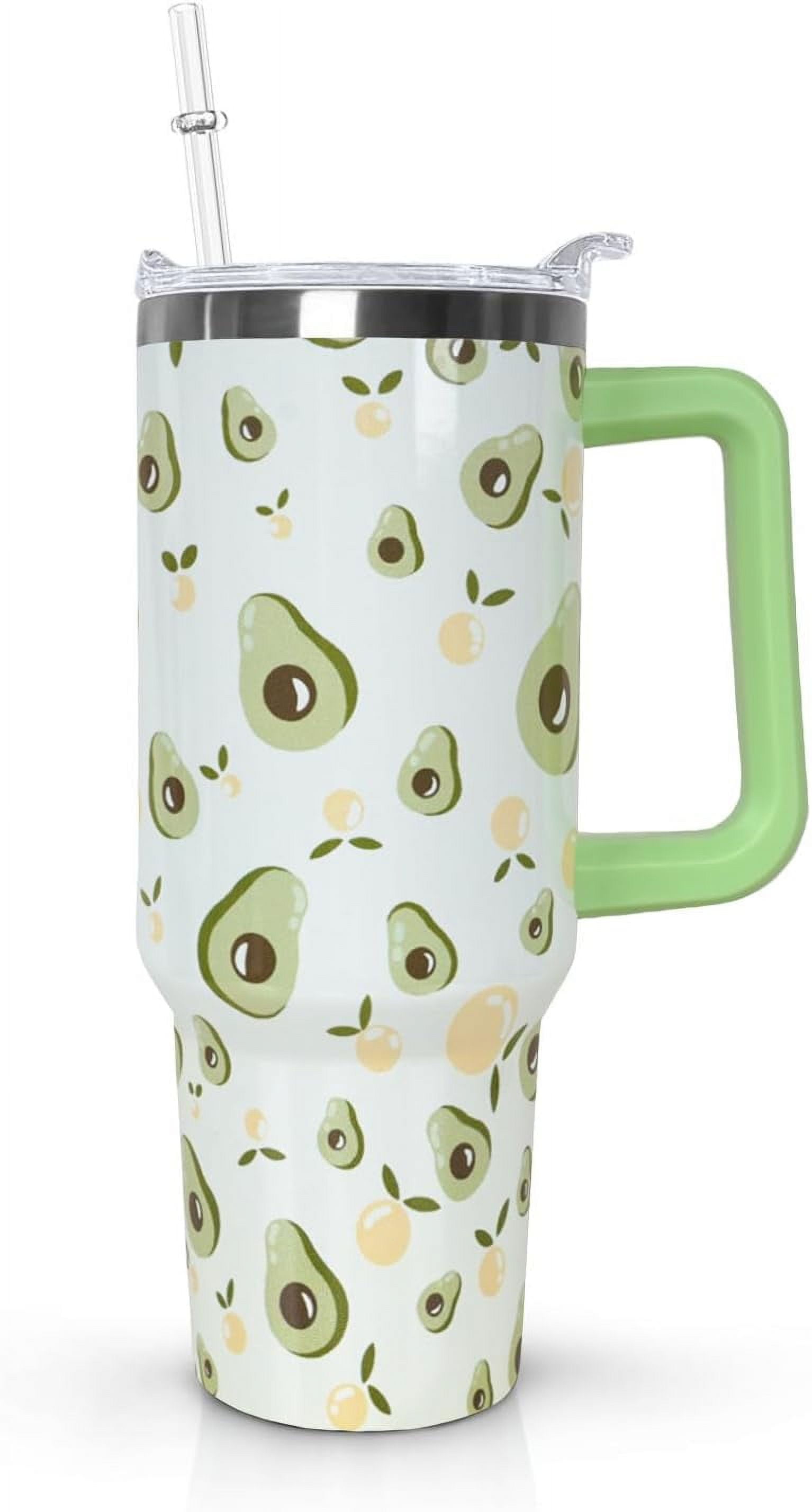 40 Oz Tumbler with Handle and Straw Insulated Double Walled Stainless