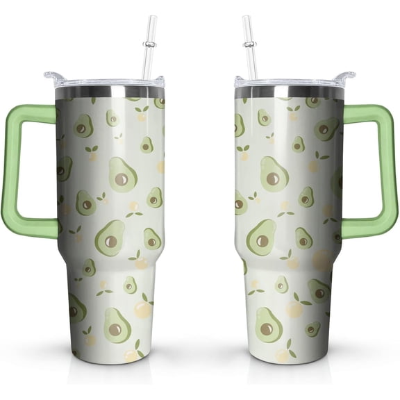 40 Oz Tumbler with Handle and Straw Insulated Double Walled Stainless Steel Travel Mug Gift Box Reusable Tumbler Coffee Travel Mug for Office Portable Insulated Beer Cup for Hot & Cold Drinks