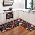 thumbnail image 1 of Kitchen Rugs and Mats【 Set of 2】 Farmhouse Kitchen Decor, Non Skid Washable Black Kitchen Mat Soft Super Absorbent Kitchen Mat Runner Set Doormat Bathroom,Meat Design (17"x47"+17"x30"), 1 of 7