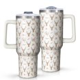 thumbnail image 1 of 40 Oz Tumbler with Handle,Tumbler with Lid,Double Wall Insulated Cup Stainless Steel Travel Mug,Water Bottle for Iced Tea,Coffee,Cold Beverages,Deer Floral Antler Beige Pattern, 1 of 6