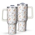 thumbnail image 1 of 40 Oz Tumbler with Handle,Tumbler with Lid,Double Wall Insulated Cup Stainless Steel Travel Mug,Water Bottle for Iced Tea,Coffee,Cold Beverages,Deer Hot Air Balloon Floral White Pattern, 1 of 6