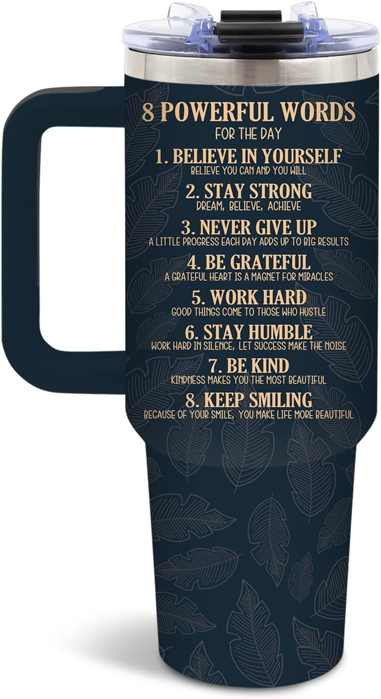 40 Oz Tumbler, Powerful Word Design, Stainless Steel Insulated Mug,  Motivational Quote Travel Mug, Gift for Inspiration and Daily Empowerment -  Walmart.com
