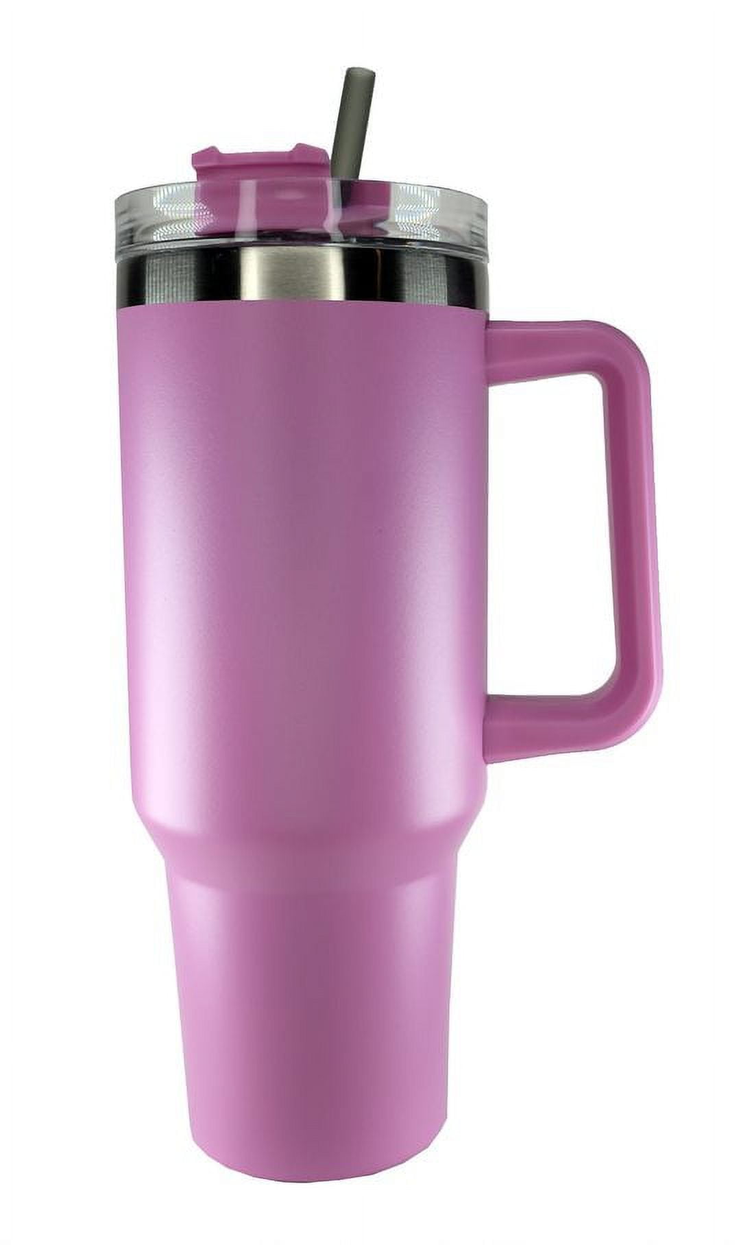 40 oz Tumbler with Handle and Straw, Pink Leak Proof Stainless Steel  Tumbler with 2-in-1 Straw Lid, …See more 40 oz Tumbler with Handle and  Straw