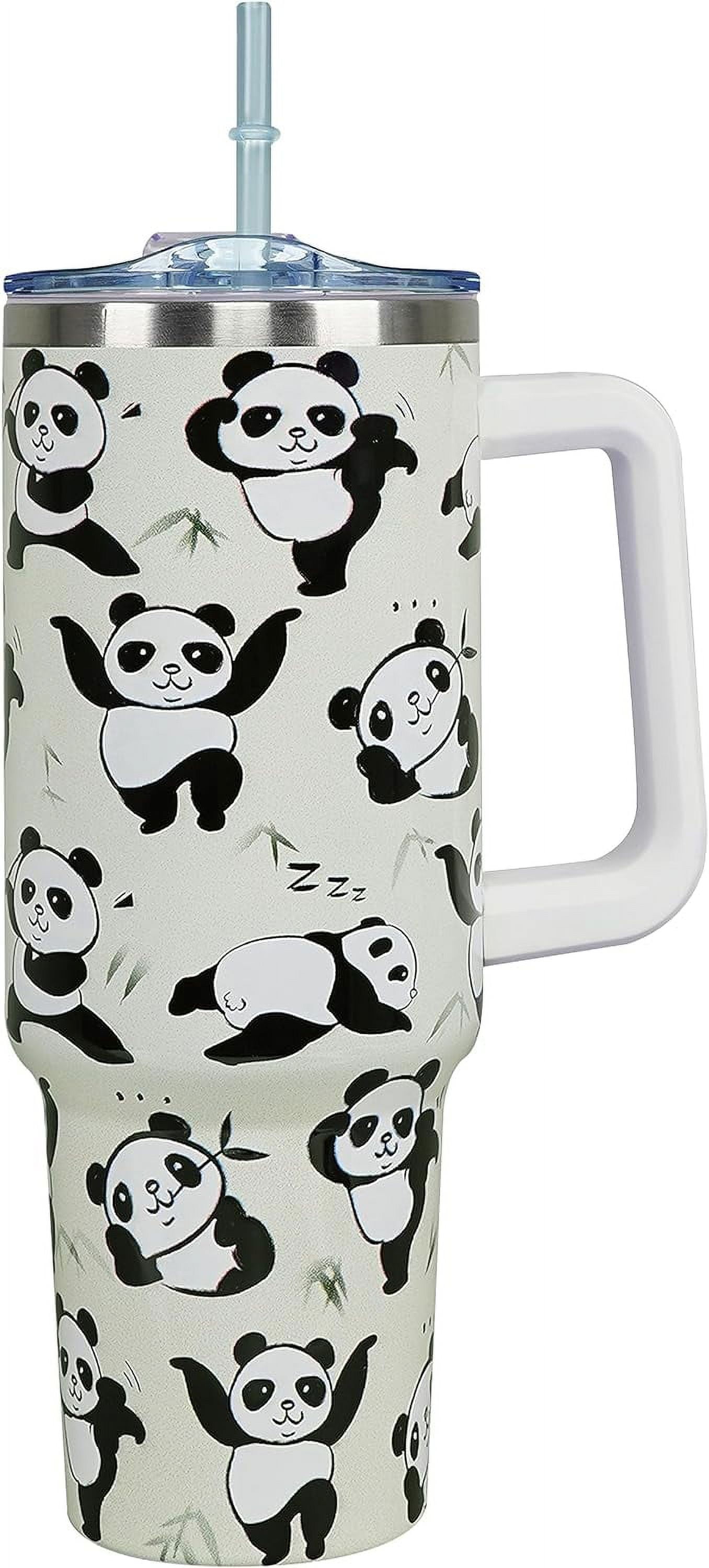 40 Oz Tumbler With Handle 40oz Panda Tumbler With Lid Straw Double ...