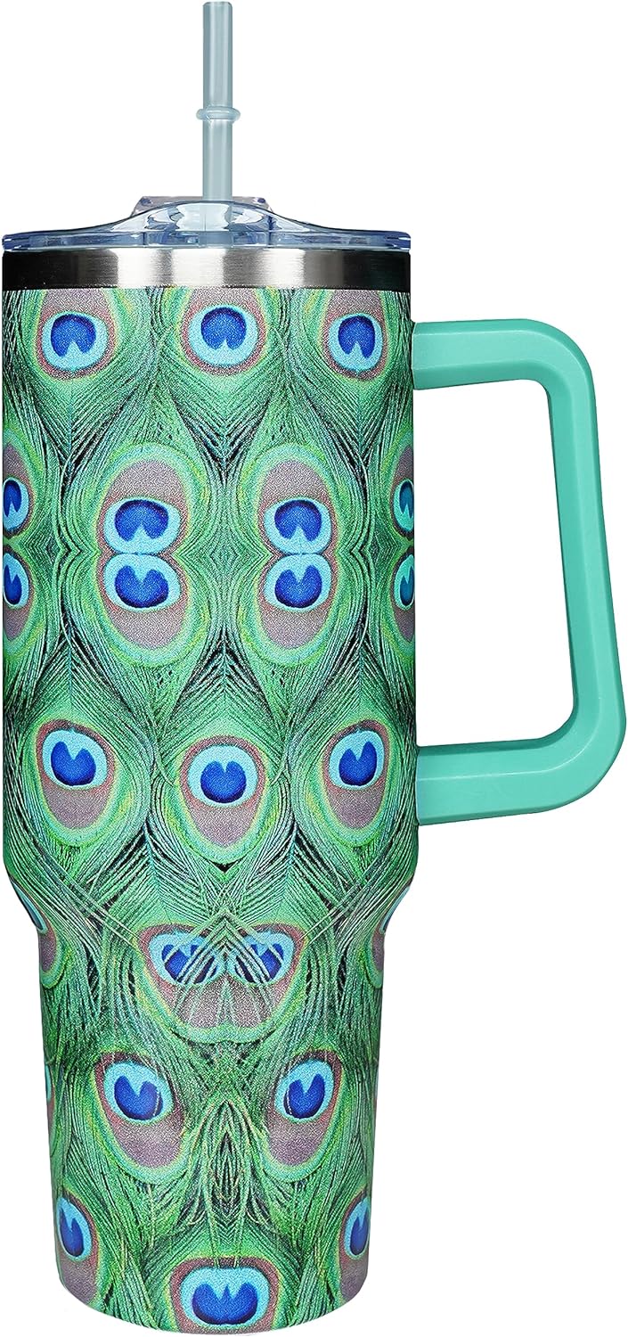 40 OZ TUMBLER - CHECK PEACH main image 0