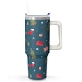 thumbnail image 1 of 40 Oz Winter Plaid Tumbler With Handle, Christmas Coffee Travel Mug Cup, Holiday Gift Idea, 1 of 4