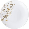 thumbnail image 1 of (40 PACK) EcoQuality 6" inch Round White Plastic Plates with Gold Floral Design - Spring Flower Heavy Duty Large Disposable Charger Dinner Plate Weddings, Tableware, China Like Party Plates, 1 of 3
