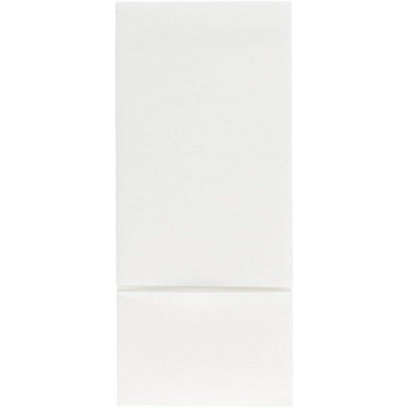 (40 PACK) White Linen Feel Cloth Like Paper Dinner Napkins with Built in Flatware Pocket, Absorbent Napkins Pre Folded, Guest Hand Towels, Cutlery Pocket for Weddings, Party, Events