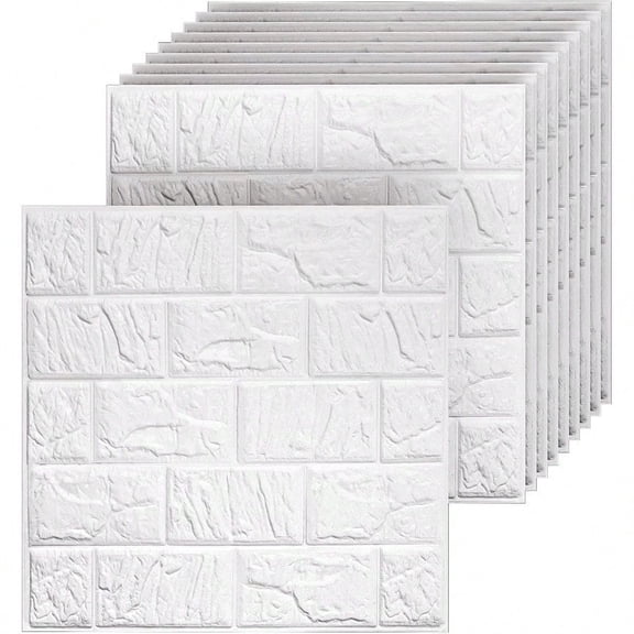 40 PCS 3D Wall Panels Peel and Stick Faux Foam 11.811.8 White Brick Wallpaper for Walls 3D Wall Tiles Faux Brick Paneling SelfAdhesive Wallpaper for DIY Interior Wall Decor