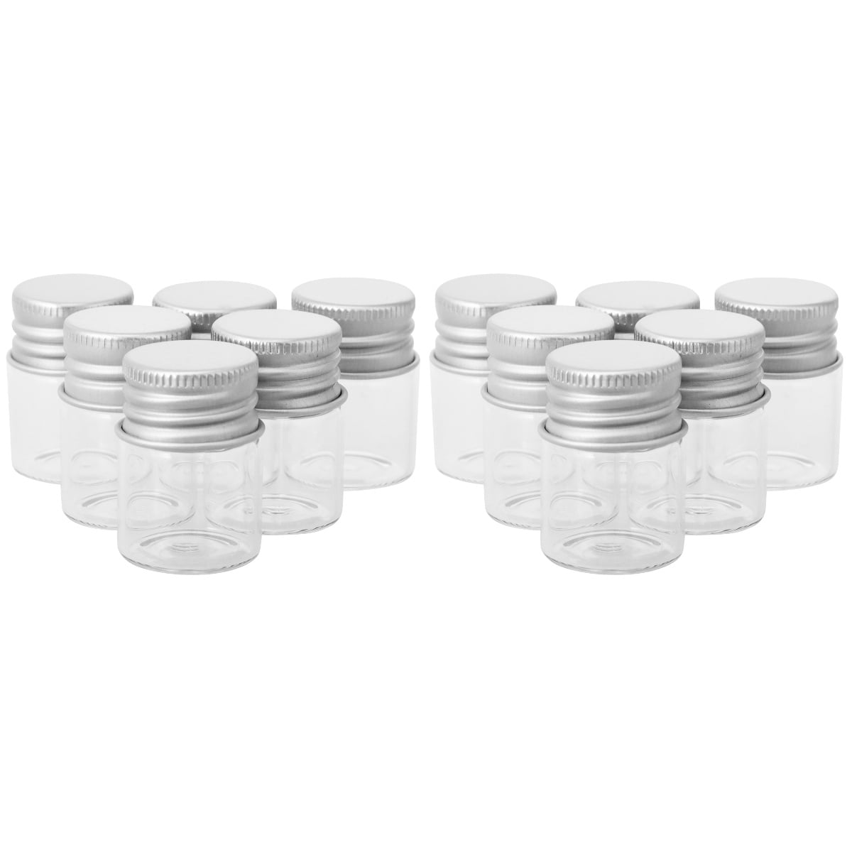 40 PCS 5ml Glass Storage Bottles Aluminum Wish Jars Mini Glass Bottles ...