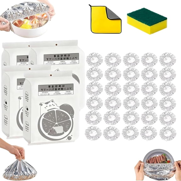 40 PCS Aluminum Foil Insulation Cover,Reusable Aluminum Foil Insulation Cover for Kitchen,Thickened Heat-Resistant Food Fresh Keeping Bags for Sandwich Wraps Burritos Cooking Storing Food