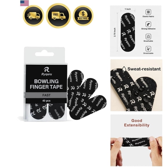 40 PCS Bowling Thumb & Finger Tape, Fast Release Pre-Cut Insert Tape for Thum...