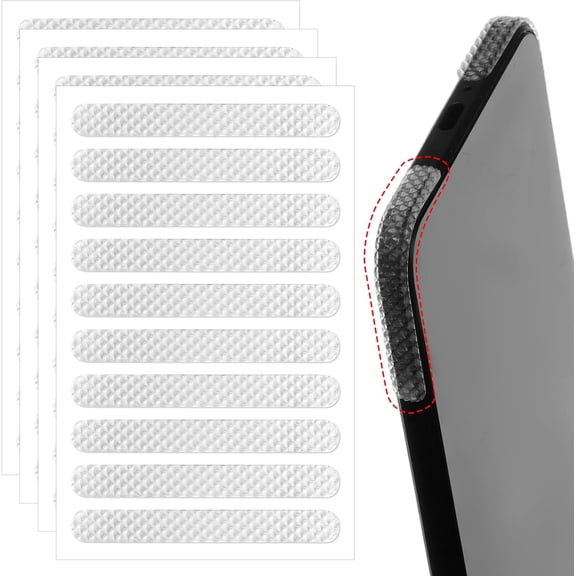 40 PCS Clear Grip Tape, Cell Phone Grip Tape, Non Slip Side Sticker, Adhesive Phone Stickers, Waterproof Textured Strips Decal for Phones Case Magnetic Mobile Phones Case Commuter Series Cases