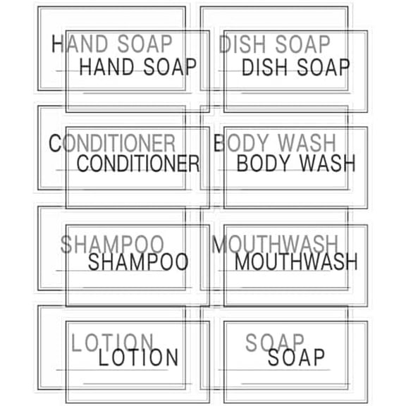 40 PCS Clear Hand Soap and Lotion Labels,Transparent Waterproof Shampoo Conditioner Labels Stickers,Preprinted Bathroom Labels for Soap Dispenser Bottles