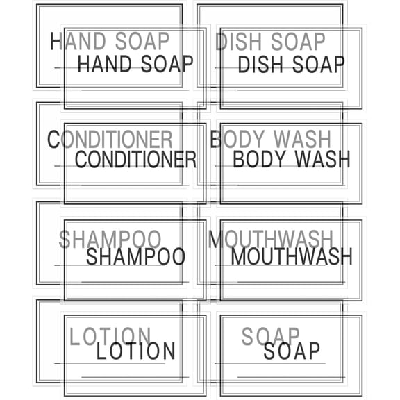 40 PCS Clear Hand Soap and Lotion Labels,Transparent Waterproof Shampoo Conditioner Labels Stickers,Preprinted Bathroom Labels for Soap Dispenser Bottles