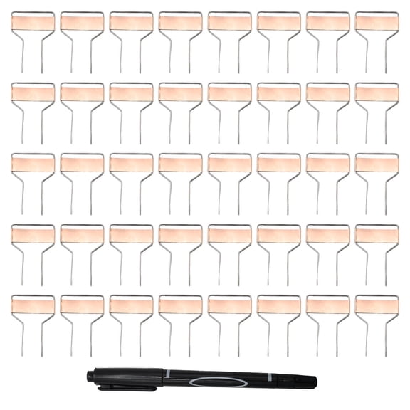 40 pcs Metal Plant Label Stakes, High-Copper Plate Tags with 1 Marker Pen, for Flowers, Vegetables, Seedlings & Seeds