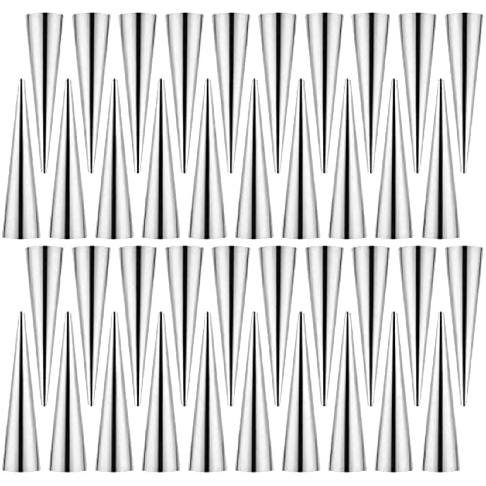 40 PCS Cream Horn Forms, Stainless Steel Cannoli Tubes, Cream Roll Horn