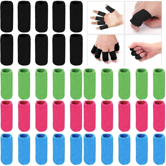 40 PCS Finger Splint Sleeves, Elastic Finger Support Brace, Breathable & Flexible Thumb Knuckle Protector for Gaming, Basketball, Tennis, Sports - Relief for Arthritis, Trigger Finger, Calluses