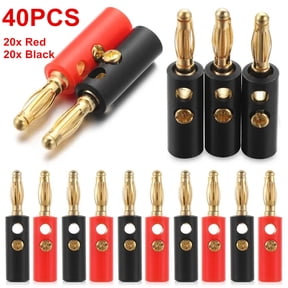 40 PCS Gold Plated 4 mm Banana Plugs Speaker Wire Cable Connectors for Home Audio Hi‑Fi Stereo Amplifier Sound System Cable Terminals