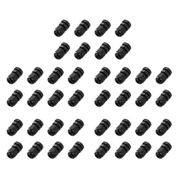 40 PCS PG7 Black Plastic Waterproof Cable Gland Connector 3-6.5mm