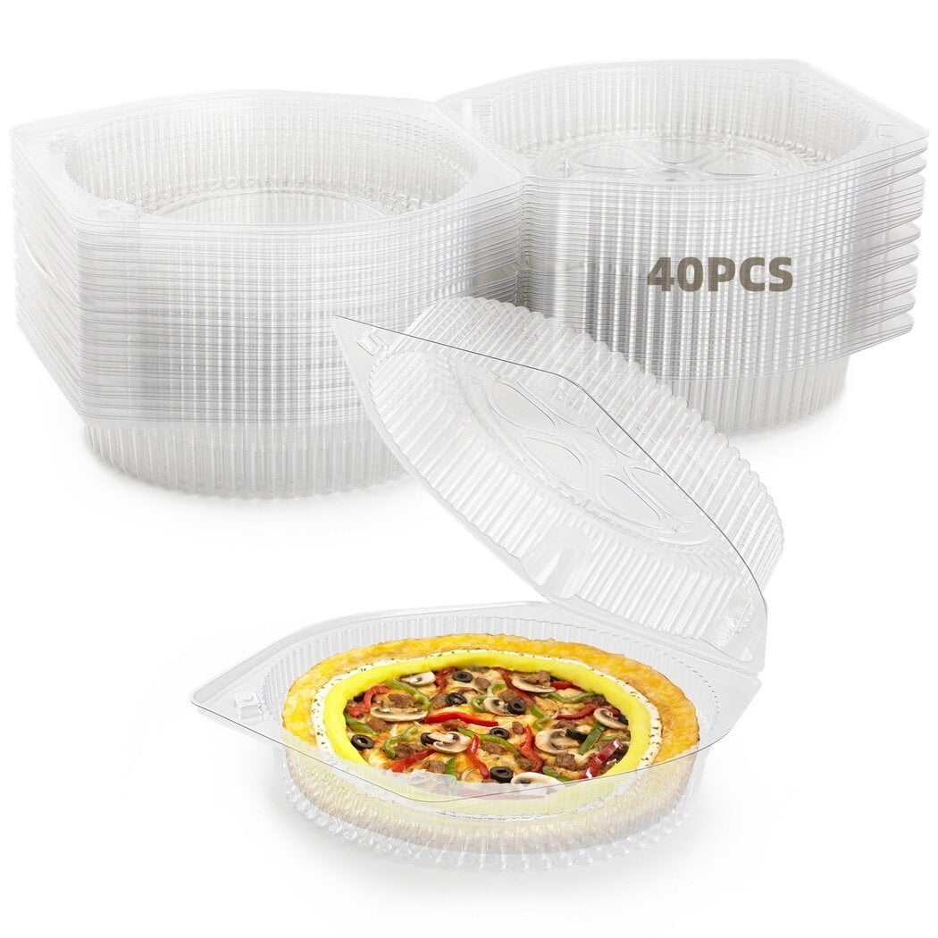 Harloon 40 Pcs 9 inch Plastic Disposable Pie Containers with
