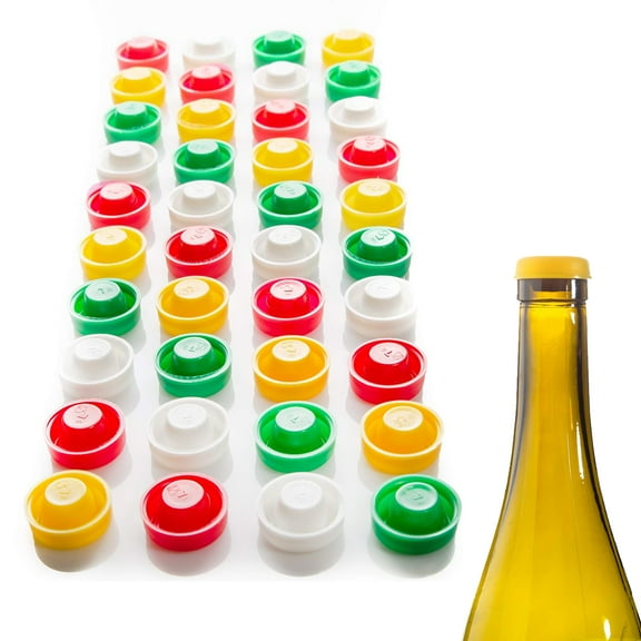 40 PCS Plastic Reusable Beverage Wine Bottle Corks Stoppers Plug Cap Lot Set