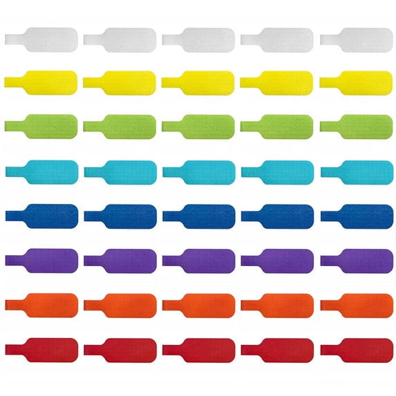 40 PCS Reusable with Multi-Color Cable Labels, Write On Cord Labels ...