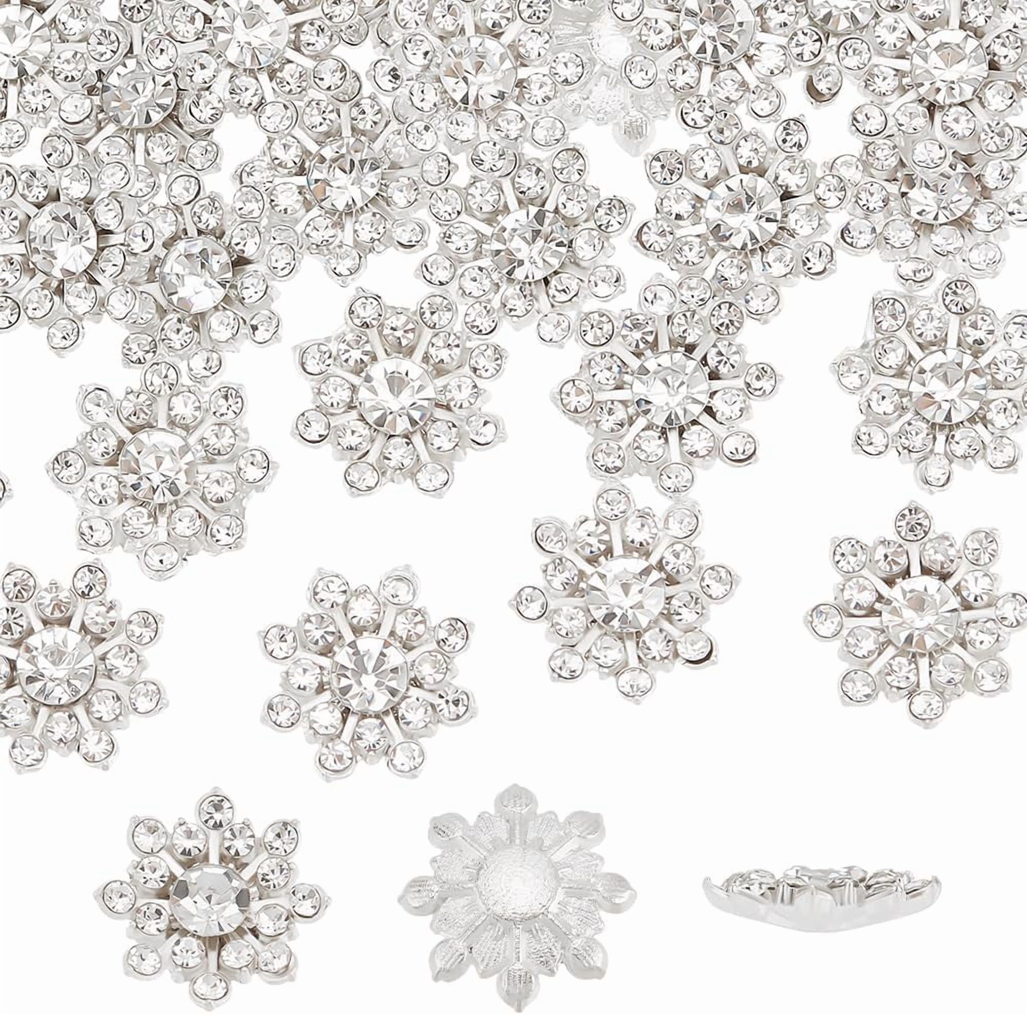 40 PCS Rhinestone Buttons 0.6 inch Crystal Rhinestone Buttons Without ...