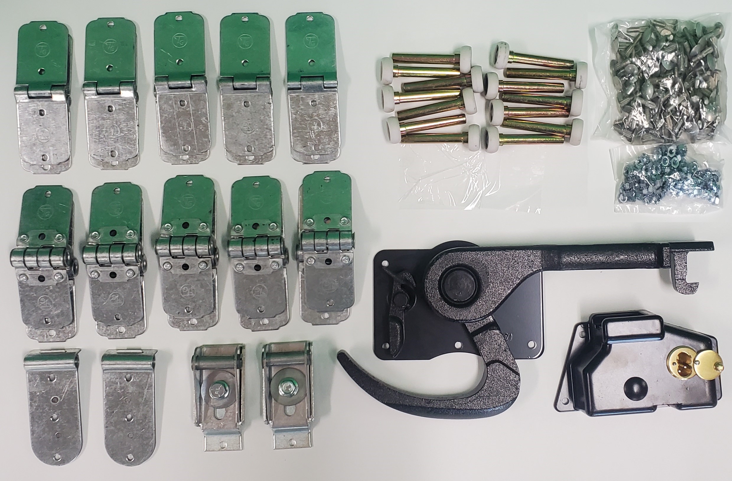 Todco Universal 46-Piece Door Repair Kit - Includes Hinges, Rollers, Lock & Keeper