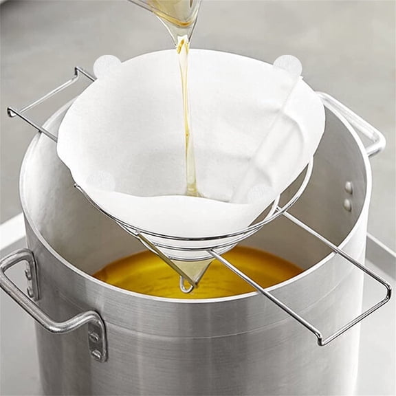 40 Pack 12cm Deep Fryer Oil Filter Cones, Non-Woven Cooking Oil Strainer, Maple Syrup Filter Set for Kitchen, Restaurants, Cafes & Food Trucks