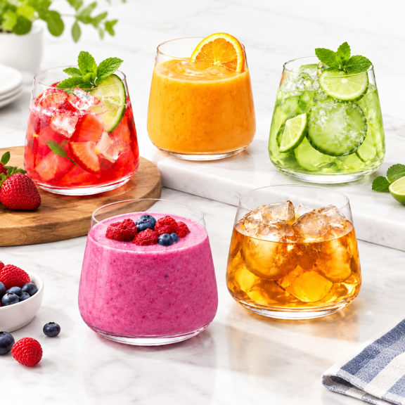 40 Pack 12 Oz Clear Stemless Plastic Cups for Drinks,, and Events