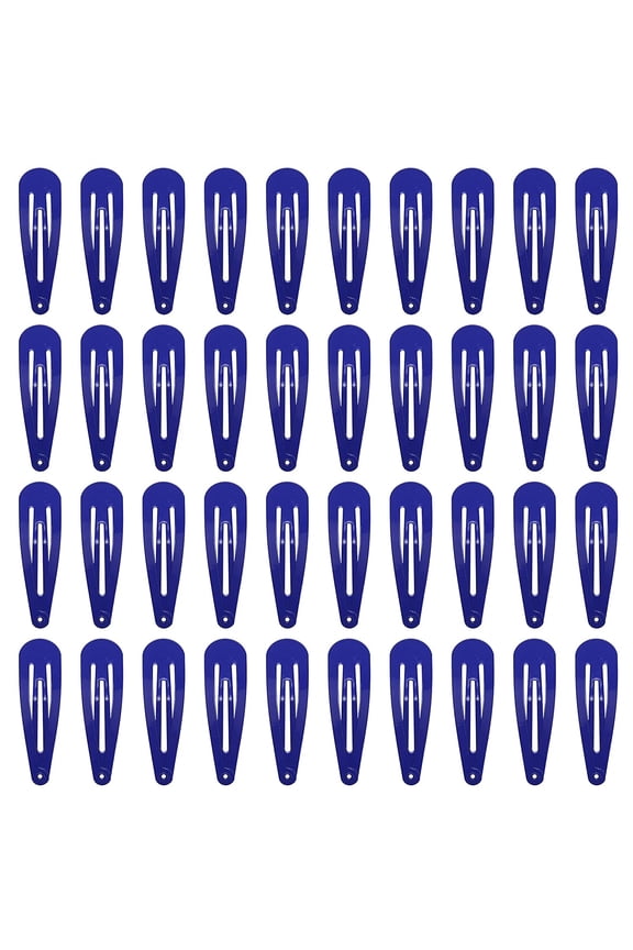 40 Pack 2 Inch Royal Blue Metal Snap Hair Clips for Women, Strong Hold Barrettes Hair Styling Accessories