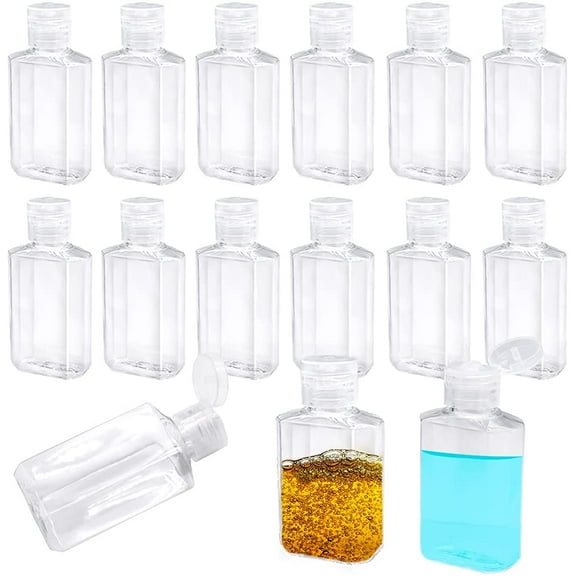 40 Pack 2 Oz Plastic Refillable Bottles with Flip Cap,Clear Empty Hand Sanitizer Bottles,Portable Reusable Containers with Lids for Shampoo,Body Soap,Toner and Lotion