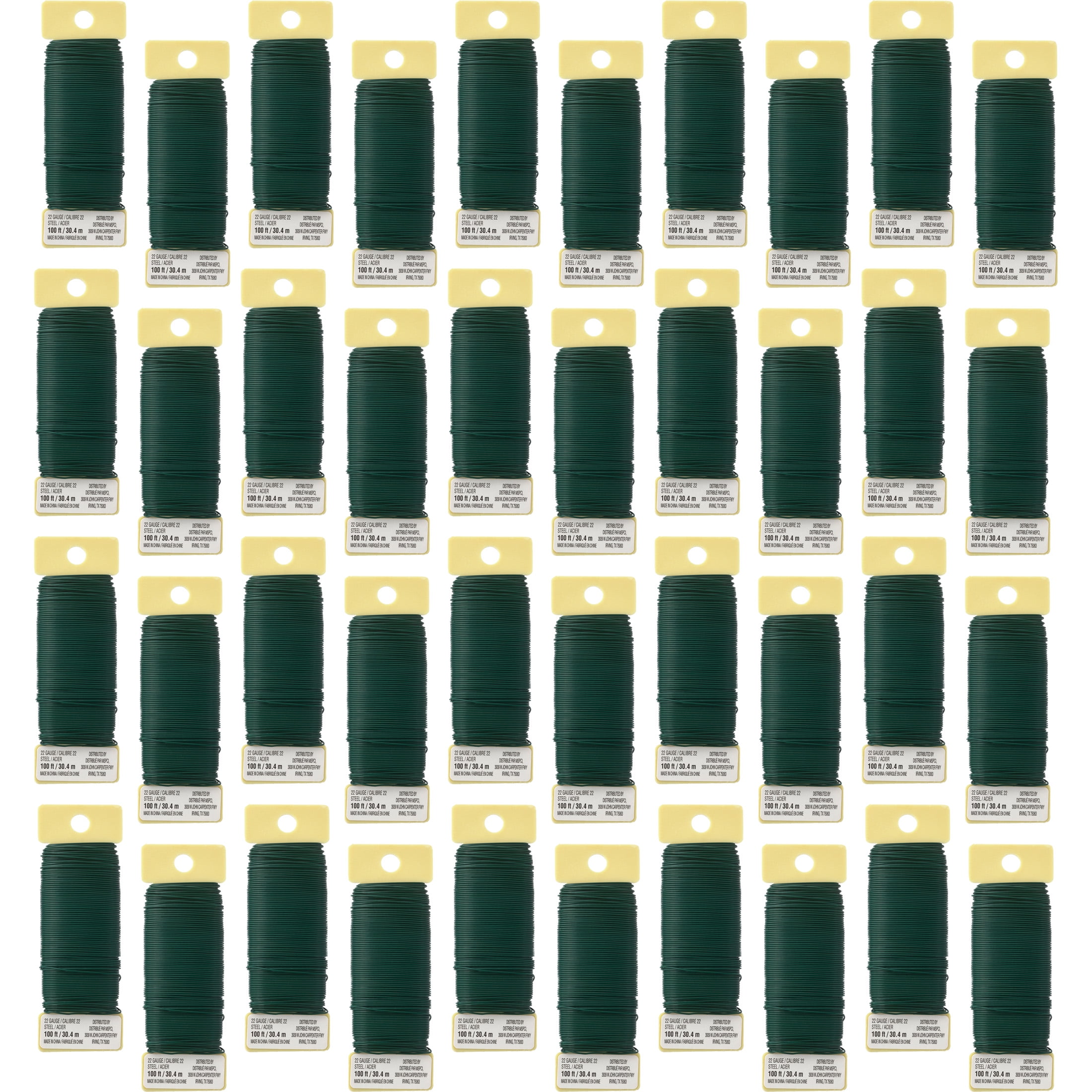 40 Pack: 22 Gauge Green Floral Paddle Wire by Ashland