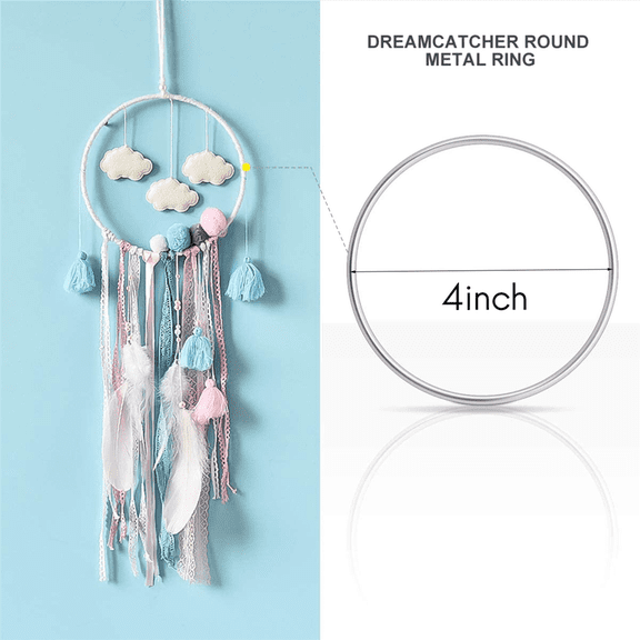 40 Pack 4 Inch Silver Dream Catcher Metal Rings Floral Hoops Wreath Macrame Creations Ring for Crafts DIY
