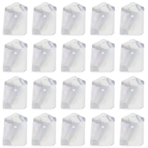 40 Pack 4"x 4" Reusable Waterproof Plastic Storage Pockets, Stamp Die Envelopes for Stickers, Receipts & Photos