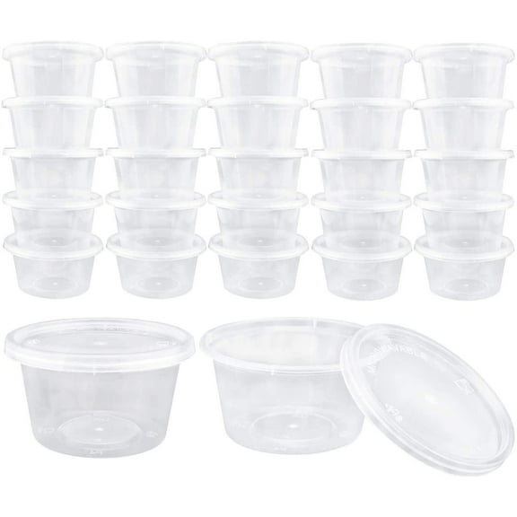 40 Pack 4Oz Slime Containers with Lids, Jello Shot Cups Condiment Containers Plastic Portion Cups with Lids for Salad Dressing Food Storage Containers