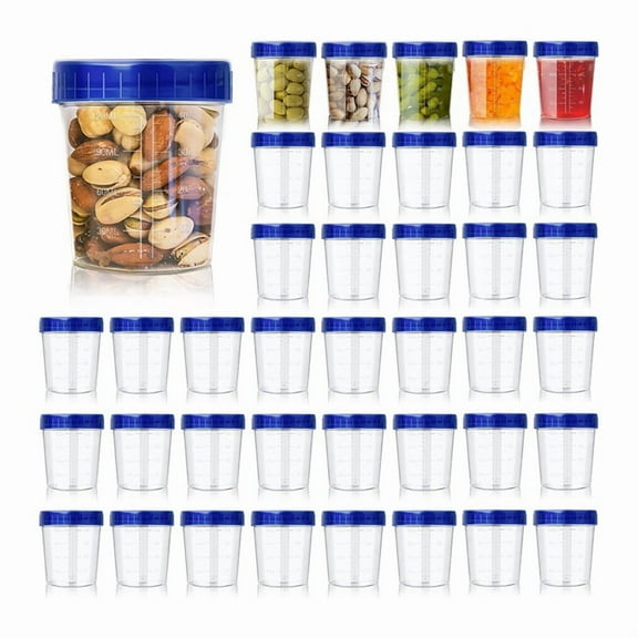 40 Pack 4oz Small Containers with Lids,Reusable Salad Dressing Container Airtight Leakproof Condiment