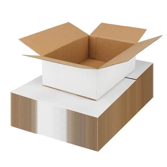 40-Pack 9x6x3 White Corrugated Cardboard Mailer Boxes