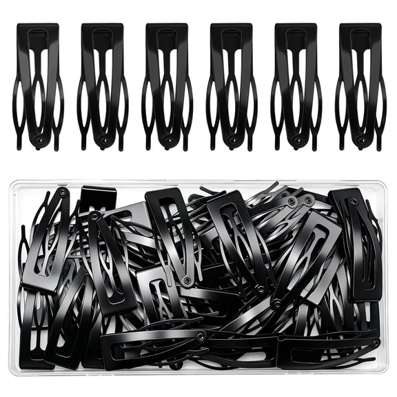 40 Pack Black Hair Clips for Women, Metal Snap Barrettes with Strong Hold, Non Slip Hair Accessories, Classic Black Hair Pins for Daily Styling