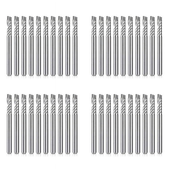40 Pack CNC Router Bits 1/8 Inch Shank Spiral Upcut Router Bit Single Flute End Mill Set for MDF Wood Acrylic PVC