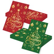 40 Pack Christmas Decorative Cards - Red & Green Multi-Use Holiday Table Decor